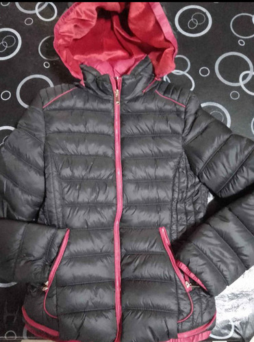 Campera Inflable Negra Con Roja, Talle S, Con Corderito