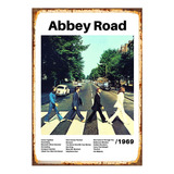 1 Cartel Metalico Letrero Vertical Beatles Abbey Road  28x40
