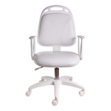 Silla De Escritorio Diva Ergonómica  Blanca Con Tapizado De Cuero Sintético