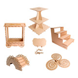 Kit Candy Bar 6 Exhibidores Mesa De Dulces Mdf