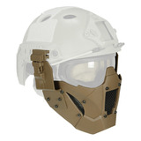 Máscara Facial Táctico Careta Militar Airsoft P/ Casco Fast Color Coyote Brown