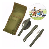 Set Cubierto Camping,tenedor,cuchillo,cuchara,plegables Fund