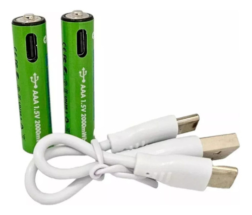 Pilas Aaa Recargables Con Cable Usb 1200mah Mayor Duración