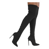 Botas Tacón Alto Para Mujer Con Calcetines Hasta La Rodilla