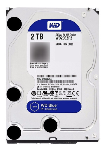 Disco Rigido Interno 2tb Blue Wd Western Digital 64mb Sata 3