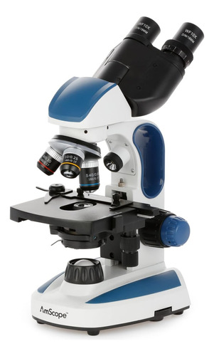 Microscopio Blanco Binocular Para Principiantes Amscope