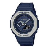 Reloj Casio G-shock Ga-2110et-2adr Color De La Correa Azul Marino Color Del Bisel Plateado Color Del Fondo Gris