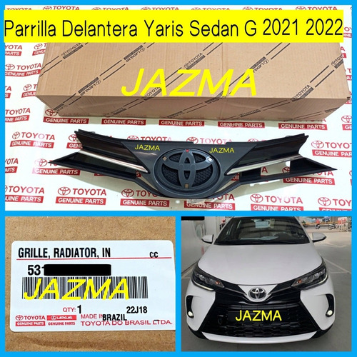 Parrilla Delantera Yaris Sedan S 2018 2019 Original 5 Pza   Foto 6