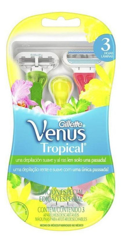 Aparelho De Depilar Gillette Vênus Tropical 3 Unidades