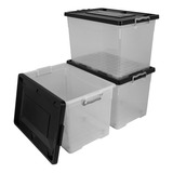 Caja Organizadora Plástica Grande C/ruedas X3 75l 62x40x40