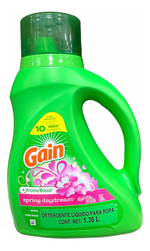 Detergente Líquido P/ Ropa Gain + Aroma Boost Spring 1.36 L