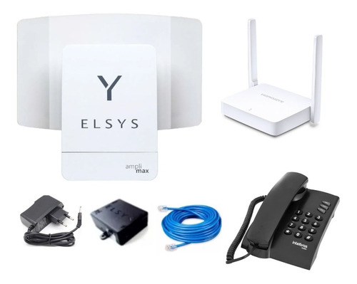 Kit Elsys Amplimax Internet Rural 4g + Telefone + Roteador