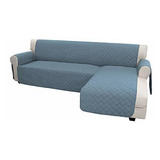 Funda De Sofa Easy-going Color Celeste En Forma De L Suave