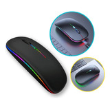 Mouse Sem Fio Recarregável Wireles Optico Led Rgb Ergonômico