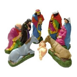 Pesebre De 27 Cm - Caucho Pvc 8 Figuras En Color Tradicional