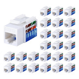 Tedgetal Cat5e Rj45 Keystone Jack 25-pack 45 Grados, Acoplad