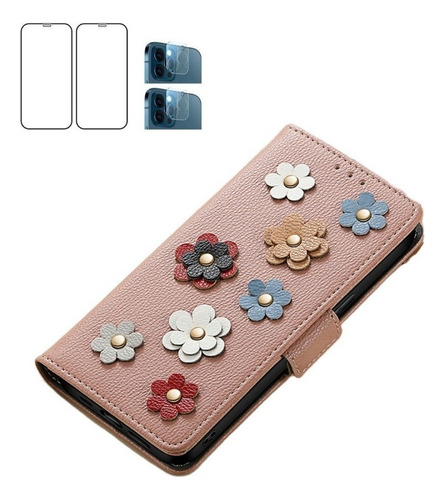 Funda Protectora De Cuero Con Motivos Florales Para