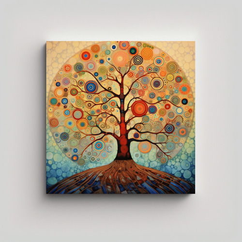 70x70cm Cuadro Moderno Árbol De La Vida En Lienzo Flores