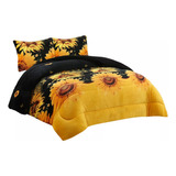 Cobertor Invierno Plush Girasol Diseño 2 Plazas