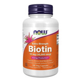 Biotin 10.000 Mcg (10mg) 120 Caps Now Foods! Importado E.u.a