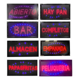 Letrero Signs Luminoso Aviso Led  - Abierto