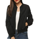 Chaqueta Bomber Acolchada Clásica Para Mujeres Moda