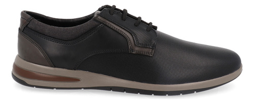 Zapato Casual Vazza Color Negro Suela Gris Para Hombre