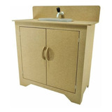 Pia Cozinha Com Portas Abrem Brinquedo 68x60,5x29 Mdf