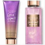 Kit Victoria's Secret Glitter Shimmer Body Splash Spell