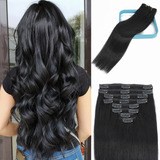 Extensiones Cabello Natural 16in 8pz 90gr Negro Jet