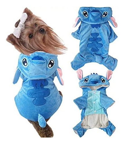 Ropa Para Mascotas Stitch, Abrigo Con Capucha, Chamarra, Cha