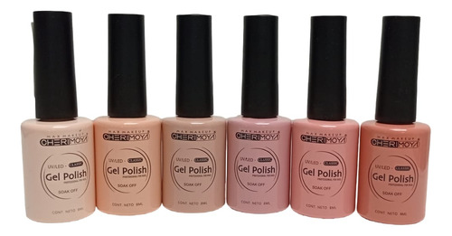 Esmaltes De 8ml Cherimoya Gel Polish Colección De 6 