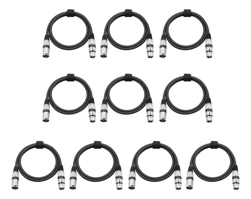 Paquete De 10 Cables Xlr Macho A Hembra Cables Para Audio