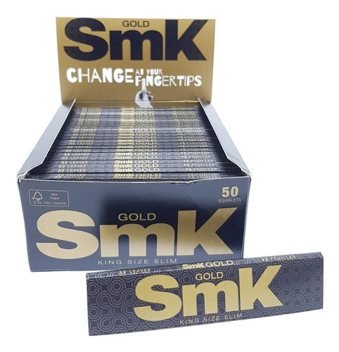 Caja X50 Rolling Papers Cueros Smoking Smk Gold 1 1/4 #9