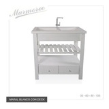 Vanitory Mueble De Baño Maral 100cm Blanco Deck - Marmoreo