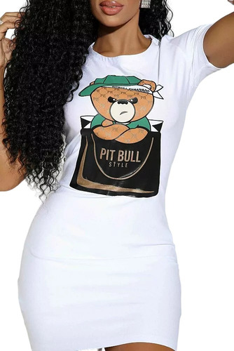 Vestido T-shirt Pit Bull Novo Lançamento Promoção Top-80995