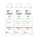 Kit 3 Desodorantes Antitranspirantes Dove Sensitive 150ml