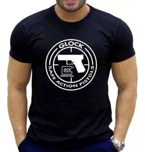 Camiseta Personalizada Glock Atirador 100% Algodão