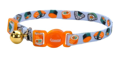 Collar Coastal Fashion Para Gatos Diseño Color Sushi