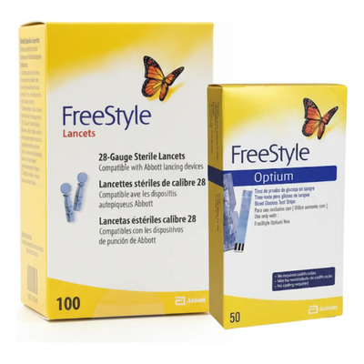 Abbott Paquete De 50 Tiras Optium Y 100 Lancetas Freestyle | Envío gratis