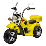 Moto Motinho Triciclo Elétrico Infantil Harley Menino Menina Cor Amarelo