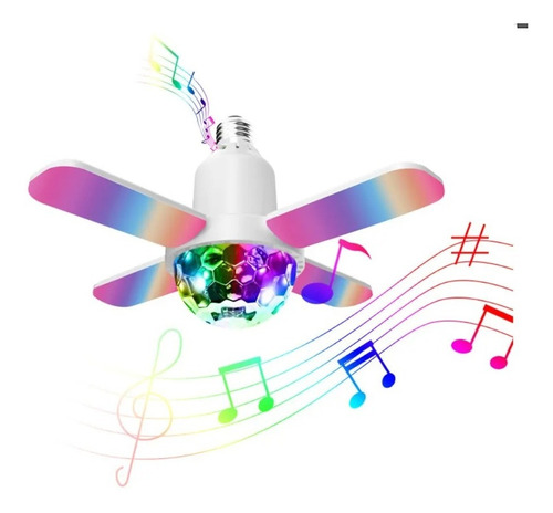 Lampada Musical Caixa De Som Bluetooth Led Rgb Com Controle Cor Da Luz Color 110v/220v (bivolt)
