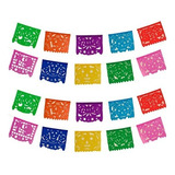 Decoración Papel Picado- Muertos Multicolor S