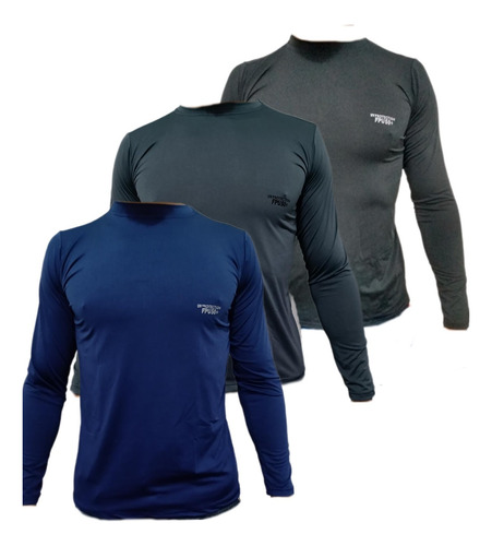 Kit 3 Camisetas Térmicas Proteção Solar Uv Fator50 Unissex