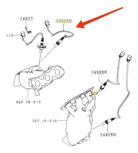 Sensor Oxigeno Inferior Derecho Mitsubichi Outlander 3.0 V6 Foto 5