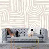 Vinil Adhesivo Tapiz Ondas Beige Vector Decoración Sala