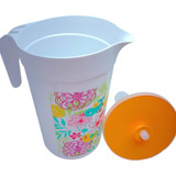 Jarra Para Agua Decorada Plastico Tupperware Con Tapa Toper