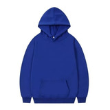 Saco O Hoodie  Unicolor Para Niño Y Adulto - Unisex Azul Rey