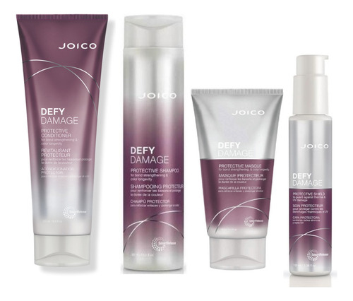 Joico Kit Defy Damage Shampoo+acond+máscara+protector 