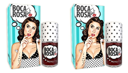 Kit 2 Lip Tint Vermelho Rosadinho 10ml  Boca Rosa Beauty